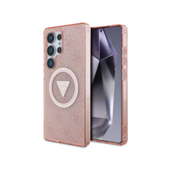 Guess Samsung Galaxy S25 Ultra pink 4G Glitter Triangle Buttons MagSafe