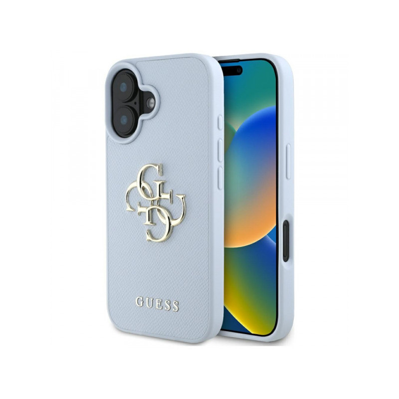 Guess iPhone 16 blue Grained Big 4G Logo Small Classic Logo