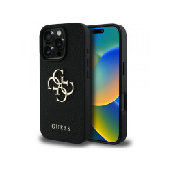 Guess iPhone 16 Pro black Grained Big 4G Logo Small Classic Logo