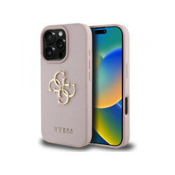 Guess iPhone 16 Pro pink Grained Big 4G Logo Small Classic Logo
