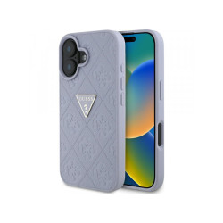 Guess iPhone 16 purple Hot Stamp 4G Pattern Triangle Metal Logo