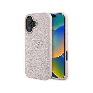 Guess iPhone 16 pink Hot Stamp 4G Pattern Triangle Metal Logo