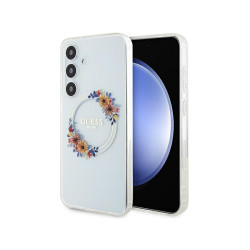 Guess Samsung Galaxy S24+ transparent hardcase IML Flowers Wreath MagS.