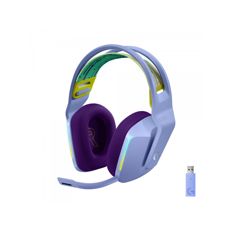 Logitech G G733 - Casque - Arceau - Jouer - Lilas - Rotatif 981-000890 Logitech G G733 - Casque - Arceau - Jouer - Lilas - Rotatif 981-000890