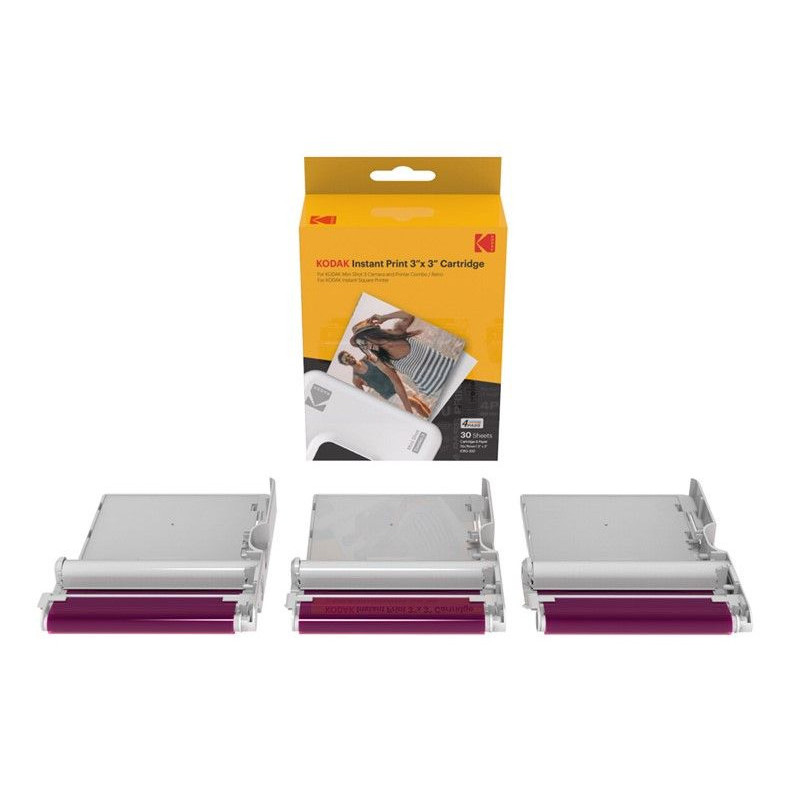 Kodak Cartouche Impression Instantanée 3x3 pour 30 Feuilles 3pcs
