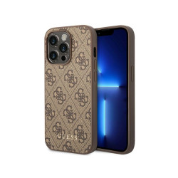 Guess iPhone 14 Pro brown hardcase 4G Metal Gold Logo