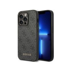Guess iPhone 14 Pro Max grey hardcase 4G Metal Gold Logo
