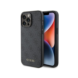 Guess iPhone 15 Pro grey hardcase 4G Metal Gold Logo
