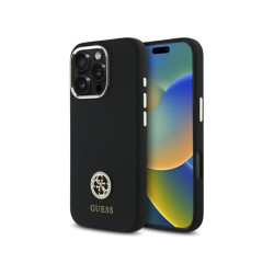 Guess iPhone 16 Pro black hardcase Silicone Logo Strass 4G