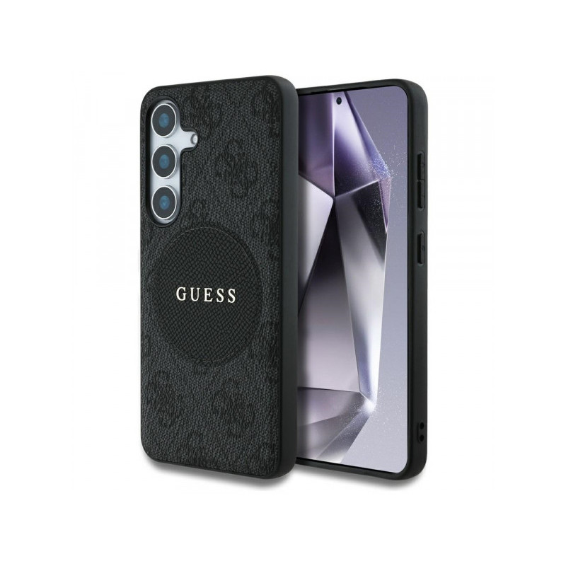Guess Samsung Galaxy S25 Plus black 4G Round Patch Classic Logo MagSafe