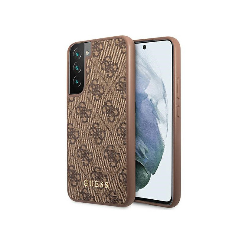 Guess Samsung Galaxy S22+ S906 brown hardcase 4G Metal Gold Logo