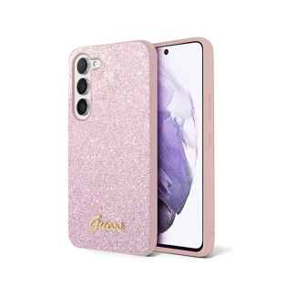 Guess Samsung Galaxy S23+ S916 pink hardcase Glitter Script