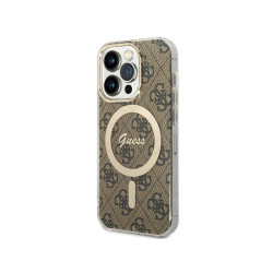 Guess iPhone 15 Pro brown hardcase IML 4G MagSafe