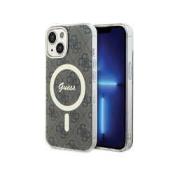 Guess iPhone 14 Plus/15 Plus brown hardcase IML 4G MagSafe
