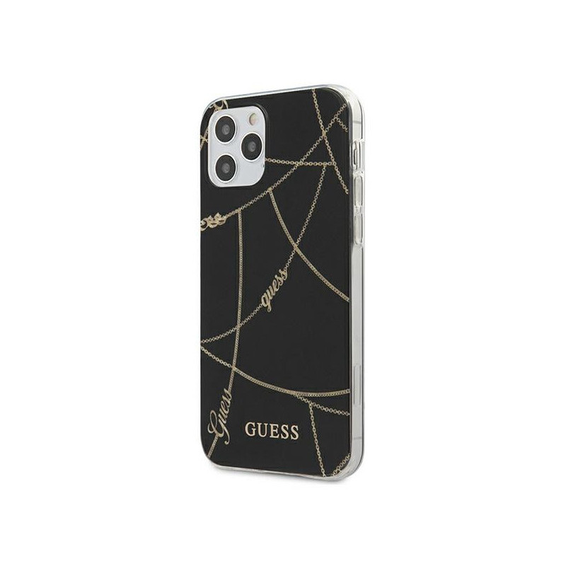 Guess iPhone12/12 Pro black hardcase Gold Chain Collection