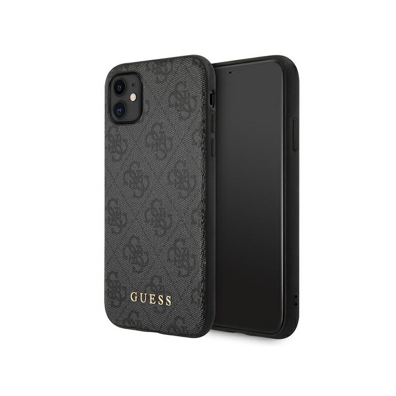 Guess iPhone 11 grey hardcase 4G Metal Gold Logo