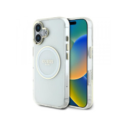 Guess iPhone 16 white IML Metal Colored Circle Classic Logo MagS.
