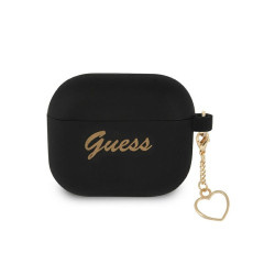 Guess AirPods 3 cover black Silicone Charm Heart Collection