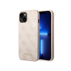 Guess iPhone 13/14/15 pink hardcase 4G Metal Gold Logo