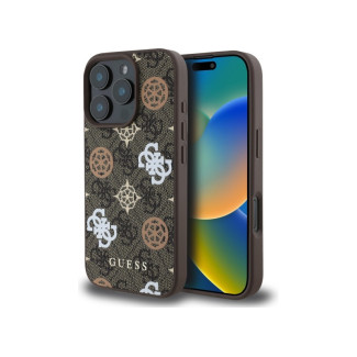 Guess iPhone 16 Pro Max brown hardcase Peony On 4G Background MagSafe