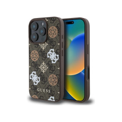 Guess iPhone 16 Pro Max brown hardcase Peony On 4G Background MagSafe