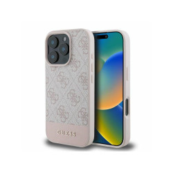 Guess iPhone 16 Pro pink hardcase 4G Bottom Stripe