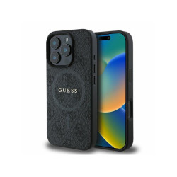 Guess iPhone 16 Pro black hardcase 4G Ring Classic Logo MagSafe