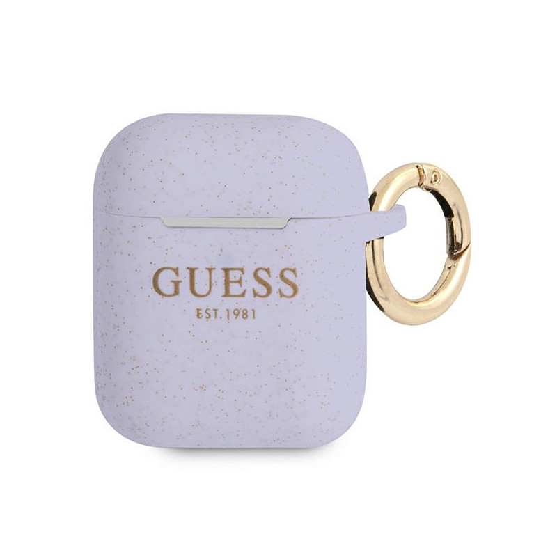 Guess AirPods cover purple Silicone Glitter