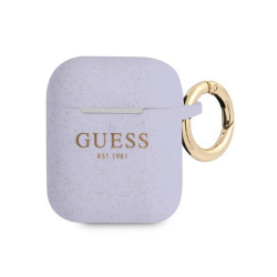 Guess AirPods cover purple Silicone Glitter
