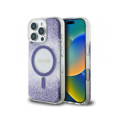 Guess iPhone 16 Pro Purple Resin Bottom Glitter Case MagSafe