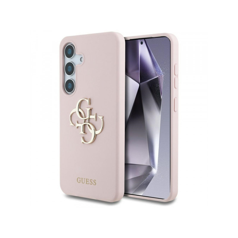 Guess Samsung Galaxy S25 pink Silicone Big 4G Logo Bottom Script Guess Samsung Galaxy S25 pink Silicone Big 4G Logo Bottom Script