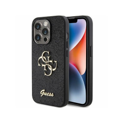 Guess iPhone 15 Pro Max black hardcase Glitter Script Big 4G