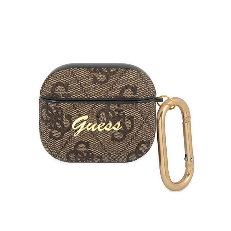 Guess AirPods 3 cover brown 4G Script Metal Collection