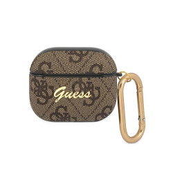 Guess AirPods 3 cover brown 4G Script Metal Collection