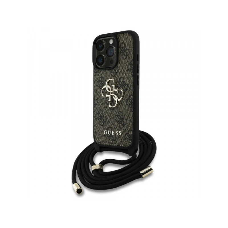Guess iPhone 16 Pro brown 4G Big Logo Cord Strap Crossbody