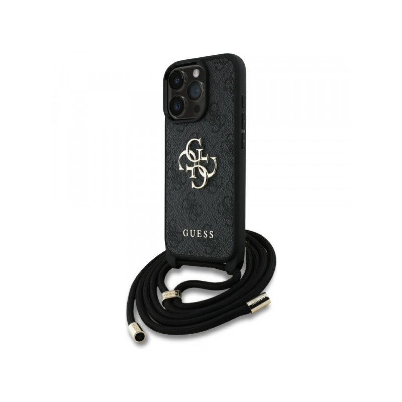 Guess iPhone 16 Pro black 4G Big Logo Cord Strap Crossbody