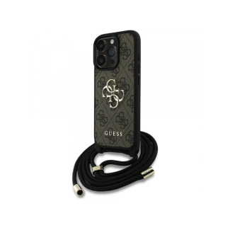 Guess iPhone 16 Pro Max brown 4G Big Logo Cord Stap Crossbody