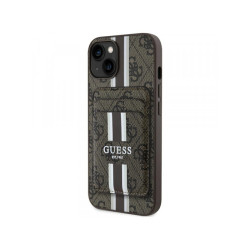 Guess iPhone 15 brown 4G Stripes with wallet Magsafe