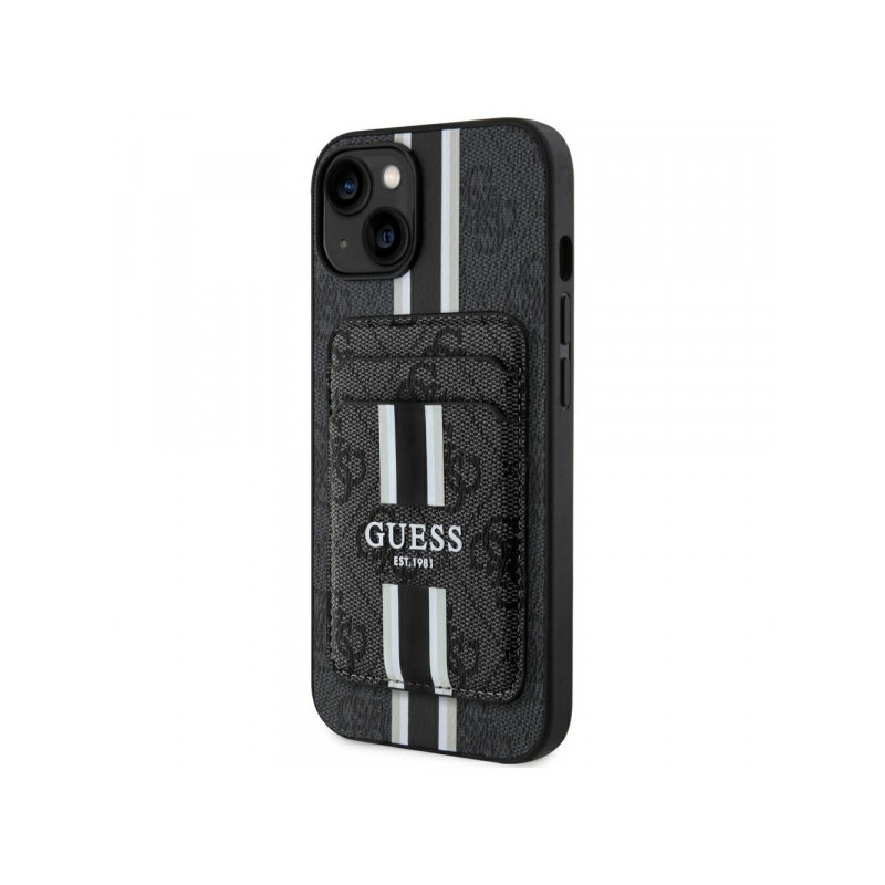 Guess iPhone 15 black 4G Stripes with wallet Magsafe