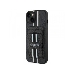 Guess iPhone 15 black 4G Stripes with wallet Magsafe