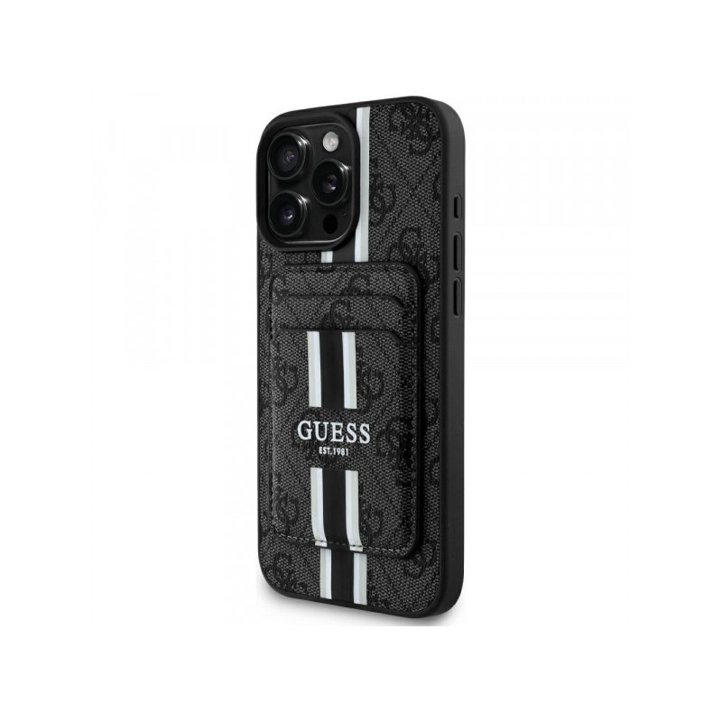 Guess iPhone 16 Pro Max black 4G Stripes with wallet Magsafe