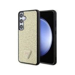 Guess Samsung Galaxy S24 S921 gold hardcase Rhinestone Triangle