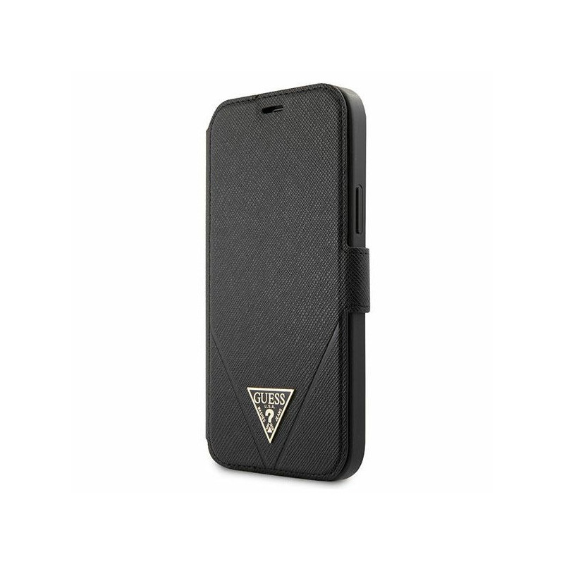 Guess Étui noir pour iPhone 12 Pro Max Saffiano