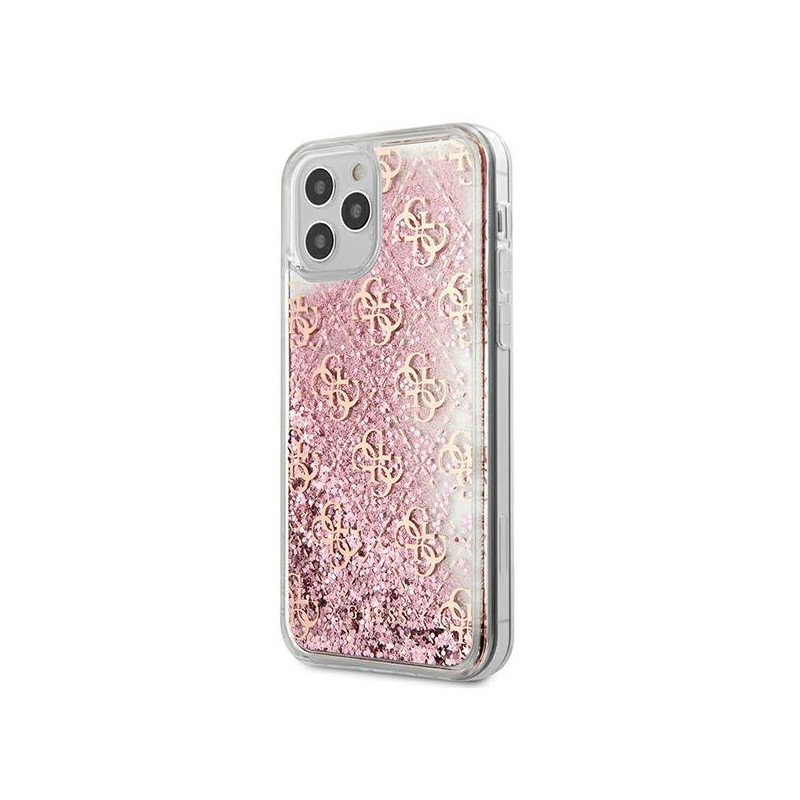 Guess Coque rigide rose pour iPhone 12 Pro Max paillettes liquides 4G Guess Coque rigide rose pour iPhone 12 Pro Max paillettes liquides 4G