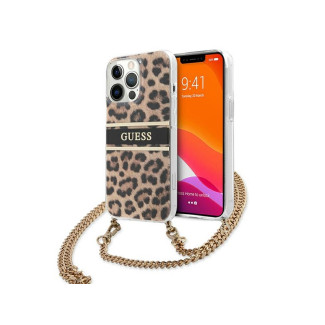 Guess iPhone 13/13 Pro Leopard hardcase Gold with Strap