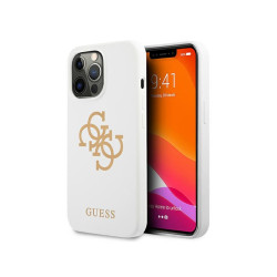 Guess iPhone 13/13 Pro white hardcase Silicone 4G Logo