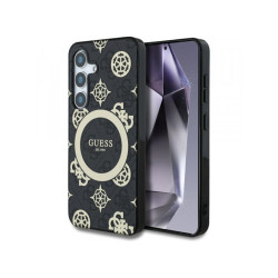 Guess Samsung Galaxy S25 black 4G Background Gold Elec. Peony Pattern MagS.