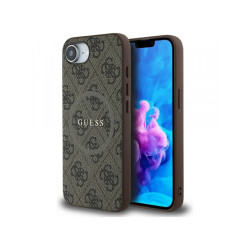 Guess iPhone 16e brown 4G Ring Classic Logo MagSafe