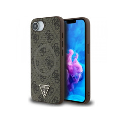 Guess iPhone 16e brown 4G Ring Triangle Logo MagSafe