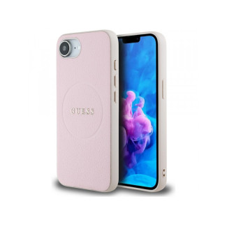 Guess iPhone 16e pink Grained Ring MagSafe
